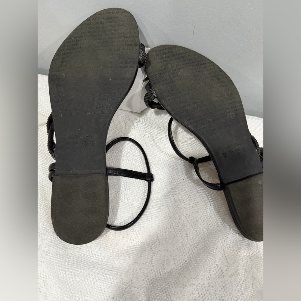 Black Women's Strappy Sandals - Picture 3 of 7